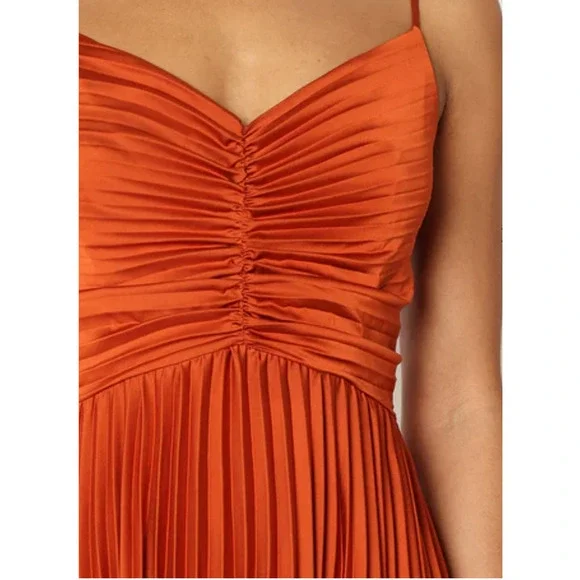 Petal & Pup NAIRA Pleated Maxi Dress Sunset Orange Size 2 - Picture 8 of 9